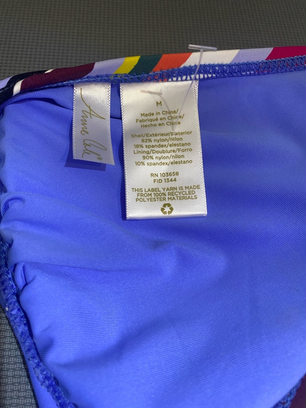 Striped Multicolor Halter Bikini Top - Picture 3 of 4